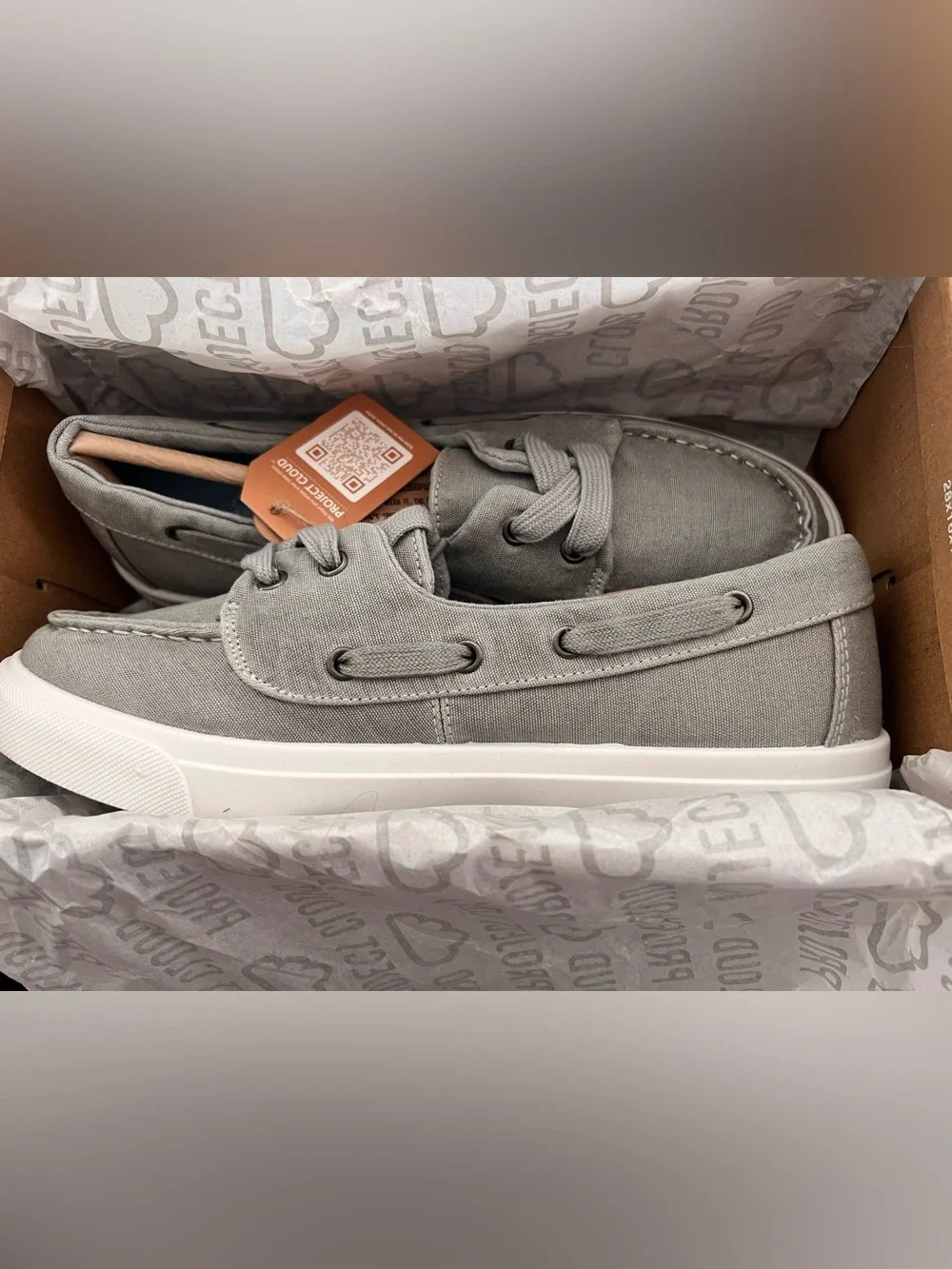 Men’s Gray Canvas Deck Shoes
